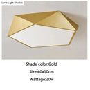 GobekUsa Modern Light Fixtures Ceiling Of Equilateral Indoor Lighting Gold Lampshade For Living Room Bedroom Lamp Ceiling Lamp Fixtures