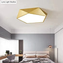 GobekUsa Modern Light Fixtures Ceiling Of Equilateral Indoor Lighting Gold Lampshade For Living Room Bedroom Lamp Ceiling Lamp Fixtures