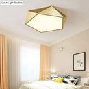 GobekUsa Modern Light Fixtures Ceiling Of Equilateral Indoor Lighting Gold Lampshade For Living Room Bedroom Lamp Ceiling Lamp Fixtures