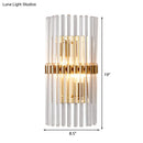 GobekUsa Modern Clear Crystal Wall Sconce - Stylish 2 Light Gold Finish for Living Room
