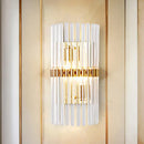 GobekUsa Modern Clear Crystal Wall Sconce - Stylish 2 Light Gold Finish for Living Room