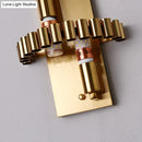 GobekUsa Modern Clear Crystal Wall Sconce - Stylish 2 Light Gold Finish for Living Room