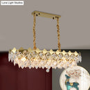GobekUsa Modern Gold Finish Crystal Chandelier - 10 Bulbs Oval Island Ceiling Light Fixture