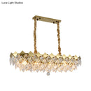 GobekUsa Modern Gold Finish Crystal Chandelier - 10 Bulbs Oval Island Ceiling Light Fixture