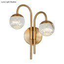 GobekUsa Modern Crystal Spherical Wall Sconce with Gold Finish for Great Room Lighting