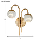 GobekUsa Modern Crystal Spherical Wall Sconce with Gold Finish for Great Room Lighting