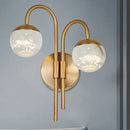 GobekUsa Modern Crystal Spherical Wall Sconce with Gold Finish for Great Room Lighting