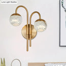 GobekUsa Modern Crystal Spherical Wall Sconce with Gold Finish for Great Room Lighting