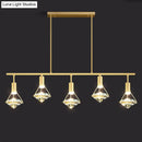 GobekUsa Crystal Diamond Island Pendant Light with LED and Modern Gold Finish