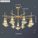 GobekUsa Crystal Diamond Island Pendant Light with LED and Modern Gold Finish
