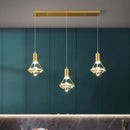 GobekUsa Crystal Diamond Island Pendant Light with LED and Modern Gold Finish