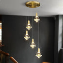 GobekUsa Crystal Diamond Island Pendant Light with LED and Modern Gold Finish