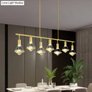 GobekUsa Crystal Diamond Island Pendant Light with LED and Modern Gold Finish