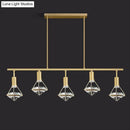 GobekUsa Crystal Diamond Island Pendant Light with LED and Modern Gold Finish