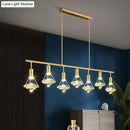 GobekUsa Crystal Diamond Island Pendant Light with LED and Modern Gold Finish