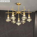 GobekUsa Crystal Diamond Island Pendant Light with LED and Modern Gold Finish