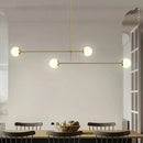 GobekUsa Minimalist Gold Finish Pendant Light with Opal Glass Shade – 4-Bulb Metallic Island Lamp