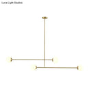 GobekUsa Minimalist Gold Finish Pendant Light with Opal Glass Shade – 4-Bulb Metallic Island Lamp