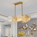 GobekUsa Modern Gold Finish Pendant Light with Prismatic Glass Shade - 8 Bulbs, Ideal for Dining Room or Kitchen Island