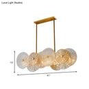 GobekUsa Modern Gold Finish Pendant Light with Prismatic Glass Shade - 8 Bulbs, Ideal for Dining Room or Kitchen Island