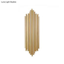 GobekUsa Modern Gold Finish Slim Tube Sconce Lighting with 4 Bulbs – Metallic Wall Lamp Fixture