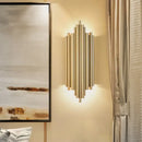 GobekUsa Modern Gold Finish Slim Tube Sconce Lighting with 4 Bulbs – Metallic Wall Lamp Fixture