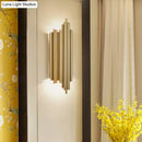 GobekUsa Modern Gold Finish Slim Tube Sconce Lighting with 4 Bulbs – Metallic Wall Lamp Fixture
