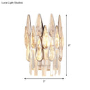 GobekUsa Teardrop Wall Light Sconce - Gold Finish Crystal Wall Lamp with Half-Circle Design
