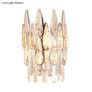 GobekUsa Teardrop Wall Light Sconce - Gold Finish Crystal Wall Lamp with Half-Circle Design