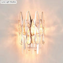 GobekUsa Teardrop Wall Light Sconce - Gold Finish Crystal Wall Lamp with Half-Circle Design