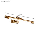 GobekUsa Contemporary LED Vanity Light in Gold Finish - Tubed Wall Sconce for Kitchen, 20.5"/26" W