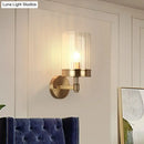 GobekUsa Gold Finish Cup Shaped Wall Sconce with Clear Glass - 1 Head Wall Light for Simplicity