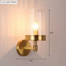 GobekUsa Gold Finish Cup Shaped Wall Sconce with Clear Glass - 1 Head Wall Light for Simplicity