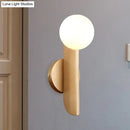 GobekUsa Modern Gold Finish Corner Wall Sconce with Ball Milky Glass Shade - 1 Light