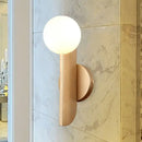 GobekUsa Modern Gold Finish Corner Wall Sconce with Ball Milky Glass Shade - 1 Light