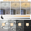 GobekUsa Crystal Ceiling Chandelier: Modern K9 LED Smart Ring Light Fixture for Dining & Living Room