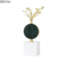 GobekUsa Gold-plated Flower Crystal Sculpture Desk Decoration Modern Crafts Room Decor