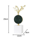 GobekUsa Gold-plated Flower Crystal Sculpture Desk Decoration Modern Crafts Room Decor