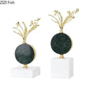 GobekUsa Gold-plated Flower Crystal Sculpture Desk Decoration Modern Crafts Room Decor