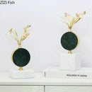 GobekUsa Gold-plated Flower Crystal Sculpture Desk Decoration Modern Crafts Room Decor