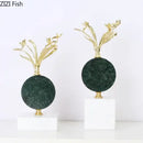 GobekUsa Gold-plated Flower Crystal Sculpture Desk Decoration Modern Crafts Room Decor