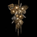 GobekUsa Glass Shades LED Chandelier Stairs Art Metal Lighting Luxe Chain Hanging Lamp