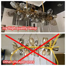 GobekUsa Glass Shades LED Chandelier Stairs Art Metal Lighting Luxe Chain Hanging Lamp