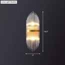 GobekUsa Flute-shaped Wall Sconce with Clear Crystal Rods - Bedside Wall Light in Gold