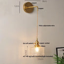 GobekUsa Clear Glass LED Wall Light with Pull Chain Switch for Modern Decor