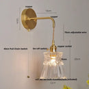 GobekUsa Clear Glass LED Wall Light with Pull Chain Switch for Modern Decor