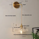 GobekUsa Clear Glass LED Wall Light with Pull Chain Switch for Modern Decor