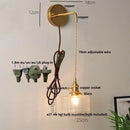 GobekUsa Clear Glass LED Wall Light with Pull Chain Switch for Modern Decor