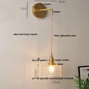 GobekUsa Clear Glass LED Wall Light with Pull Chain Switch for Modern Decor
