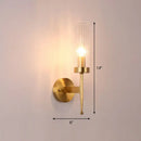 GobekUsa Modern 1-Head Fluted Glass Wall Lamp with Gold Finish - Perfect for Living Room